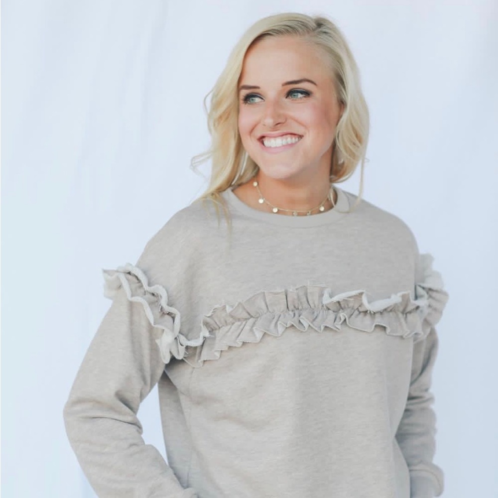 Nordstrom's ontwelth Crewneck Sweatshirt Heathered Taupe Size S